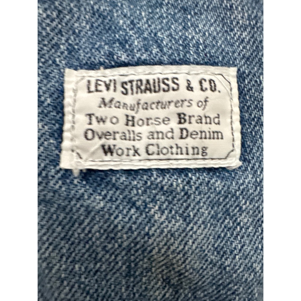 Levi's Womens Medium Denim Shortalls Blue Bib Overall Shorts Adjustable Cotton - Picture 3 of 14